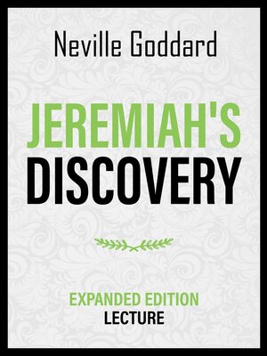 cover image of Jeremiah's Discovery--Expanded Edition Lecture